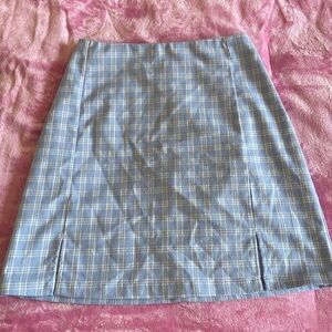 Brandy Melville Light Blue Plaid Mini Skirt